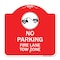 Signmission Fire Lane Tow Zone with Graphic, Red & White Aluminum Architectural Sign, 18" x 18", RW-1818-23980 A-DES-RW-1818-23980 - alternate 1
